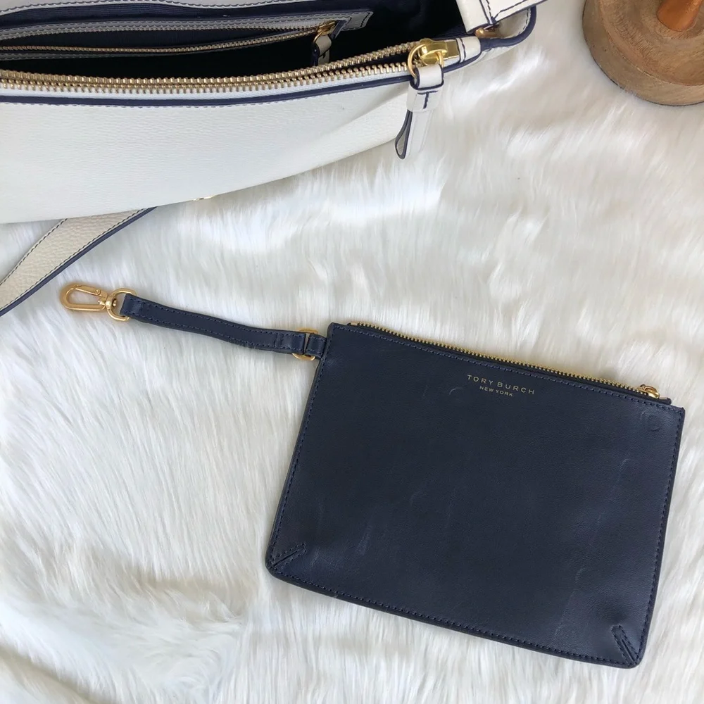 Tory Burch Block-T Pebbled Savannah Satchel
